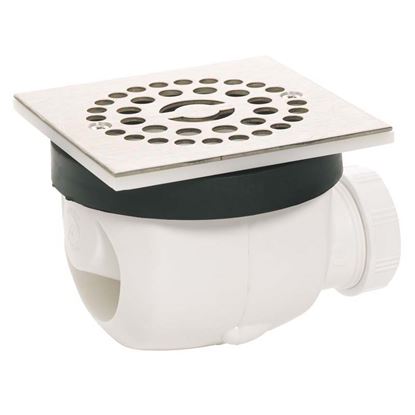 Immagine di PILETTA DOCCIA FILO PAVIMENTO WIRQUIN, GRIGLIA INOX, 115X115 MM, AUTOPULENTE