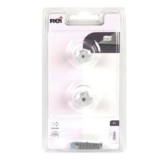 Immagine di CLIP PIN XS, PER MENSOLA VETRO, 2 PEZZI, CROMATO LUCIDO