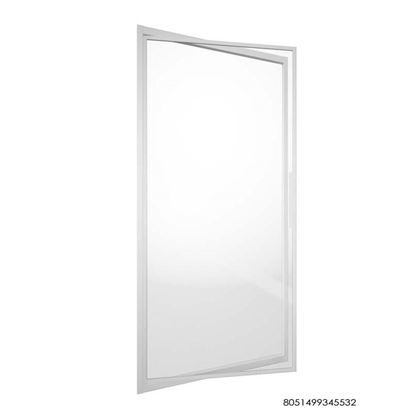 Immagine di PORTA GIREVOLE, APERTURA INTERNA/ESTERNA, PROFILO ALLUMINIO CROMO, CRISTALLO SATINATO, SPESSORE 6 MM, 78/81X195 CM