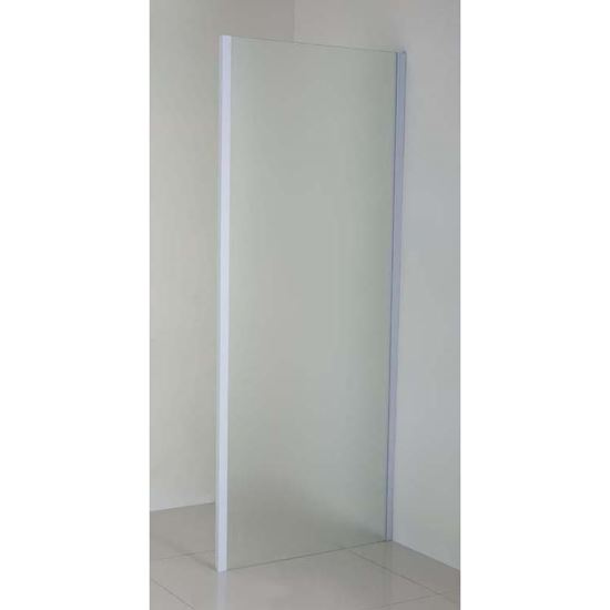 Immagine di LATO FISSO PER PORTE, PROFILO CROMO, CRISTALLO ACIDATO, SPESSORE 6 MM, 80X195 CM