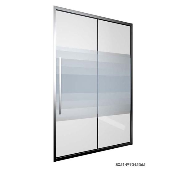 Immagine di PORTA DOCCIA SUN 2, SCORREVOLE, SATINATO CROMO, 6 MM, CON MANIGLIA, 97/102XH195 CM