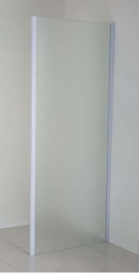 Immagine di LATO FISSO PER PORTE, PROFILO BIANCO, CRISTALLO PIUMATO, SPESSORE 6 MM, 80X195 CM