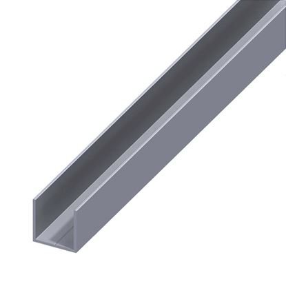 Immagine di PROFILO A U QUADRATO, ALLUMINIO NATURALE, 11,5X1,5 MM, 1 MT