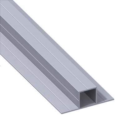 Immagine di TUBO QUADRATO 23,5 MM, ALLUMINIO 1 MT, 2 LATI 180°