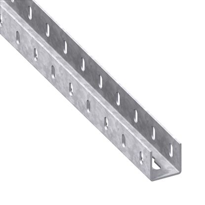Immagine di PROFILO A U PERFORATO 35,5 MM, ACCIAIO ZINCATO, 1 MT