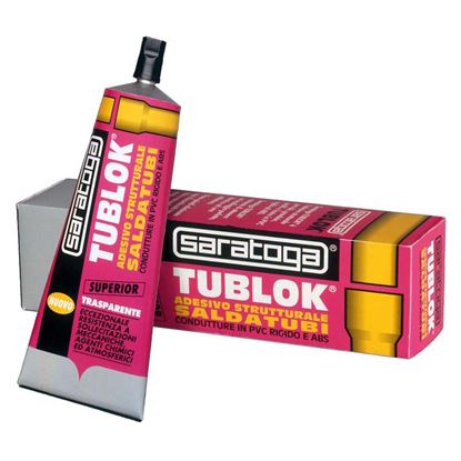 Immagine di ADESIVO SARATOGA, TUBLOK, PER TUBI, GRONDAIE, PROFILI E LASTRE IN PVC RIGIDO E ABS, 125 GR