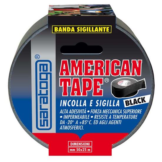 Immagine di BANDA SIGILLANTE SARATOGA, AD ALTA ADESIVITÀ, MM 50X25 MT, COLORE NERO