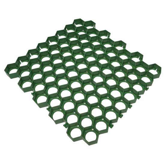 Immagine di GRIGLIATO SALVAPRATO, IN POLIETILENE, CARRABILE, MODULARE, COLORE VERDE, 60X56 CM