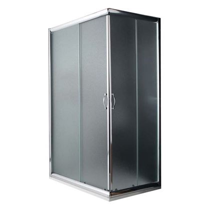 Immagine di BOX DOCCIA GIADA, PROFILO ALLUMINIO ANODIZZATO CROMO LUCIDO, CRISTALLO 6 MM OPACO, 70X90XH185 CM