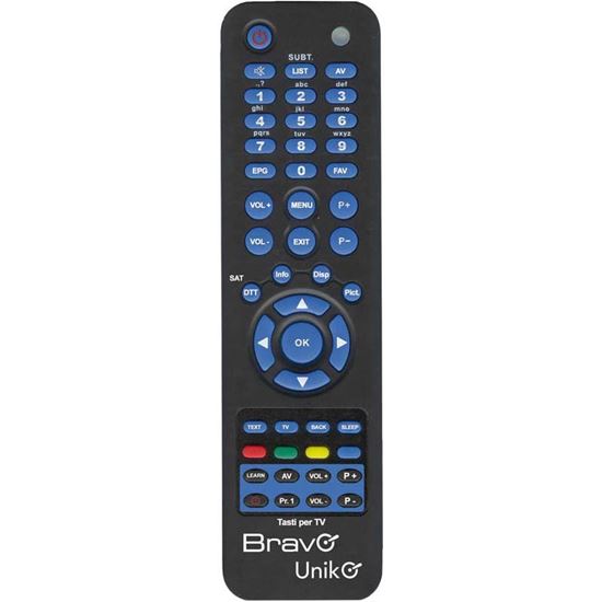 Immagine di TELECOMANDO UNIVERSALE, PER TELEVISORE E DDT, PROGRAMMAZIONE AUTOMATICA, COLORE NERO