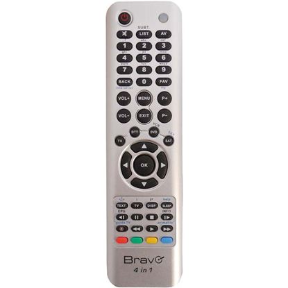 Immagine di TELECOMANDO UNIVERSALE 4 IN 1, PER 4 APPARECCHI DIFFERENTI, TV DDT, SAT, DVD, VCS SKY, COLORE SILVER