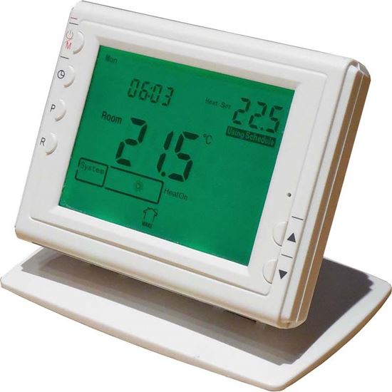 Immagine di KIT CRONOTERMOSTATO WIRELESS, DIGITALE, UNITÀ RICEVENTE FISSA, UNITÀ WIRELESS CON SUPPORTO MURO E TAVOLO, PORTATA 100 MT