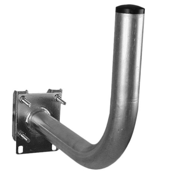 Immagine di SUPPORTO A 90°, 8 FORI PER ISTALLAZIONE A MURO, PALO, RINGHIERA, Ø20 CM, H.25 CM, TUBO Ø40 MM, SPESSORE 1,2 MM