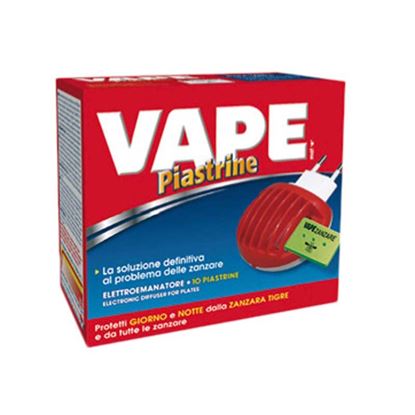 Immagine di ELETTROEMANATORE VAPE, DIFFUSORE A SPINA, CON 10 PIASTRINE ANTIZANZARA