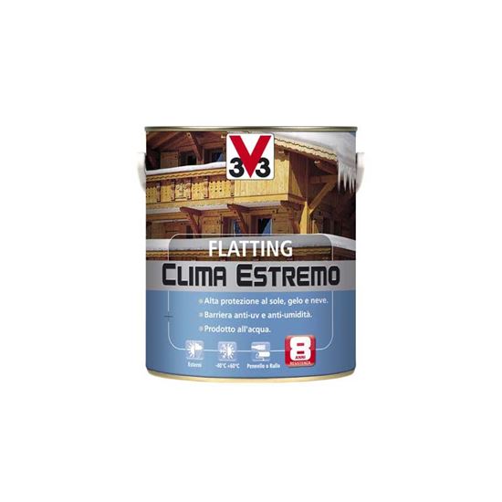 Immagine di VERNICE DI PROTEZIONE V33, FLATTING CLIMA ESTREMO, X RIVESTIMENTO ESTERNO ESPOSTO ALLE INTEMPERIE, 2,5 LT, INCOLORE