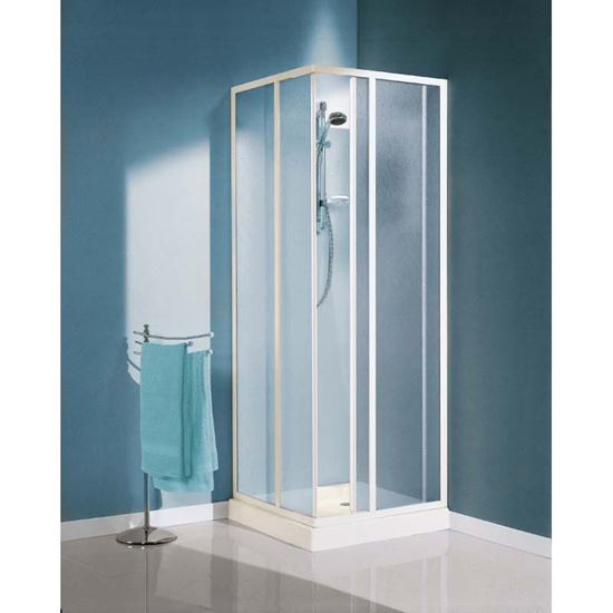 Immagine di BOX DOCCIA ARTICO, PROFILO BIANCO, CRISTALLO STAMPATO 3 MM, 68-79/78-89 CM