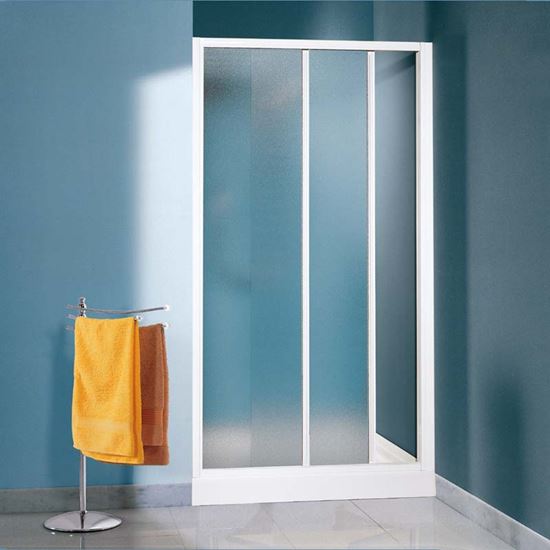 Immagine di PORTA DOCCIA ARTICO, 2 ANTE SCORREVOLI, PROFILO BIANCO, ACRILICO, 98/102 CM