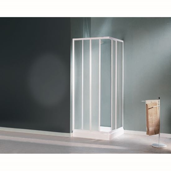 Immagine di BOX DOCCIA MEDITERRANEO, PROFILO BIANCO, ACRILICO, 70/80 CM