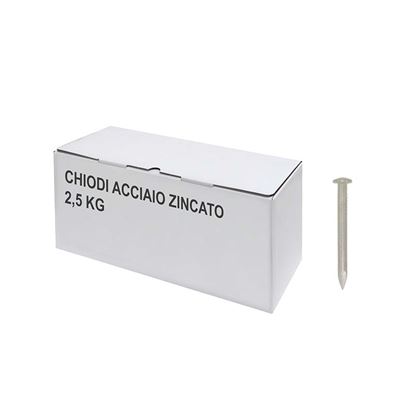 Immagine di CHIODI ACCIAIO ZINCATO, 2,5 KG, 3,7X50 MM