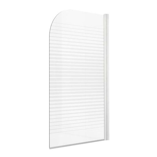 Immagine di PARETE VASCA GALA, PROFILO ALLUMINIO BIANCO, CRISTALLO TEMPERATO 4 MM, CON SERIGRAFIA, 140X75 CM