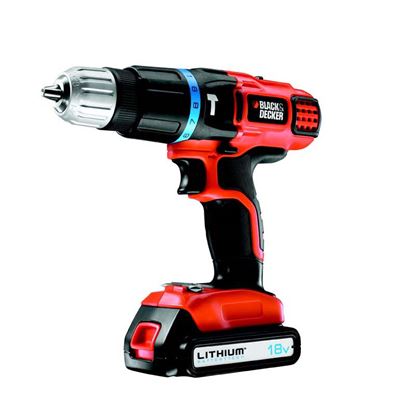 Immagine di TRAPANO BLACK & DECKER, BDCHD18KB, C/PERCUSS., 2 BATT.LITIO 18 V-1,5 AH, MANDRINO AUTOSERR.10 MM, VALIGETTA