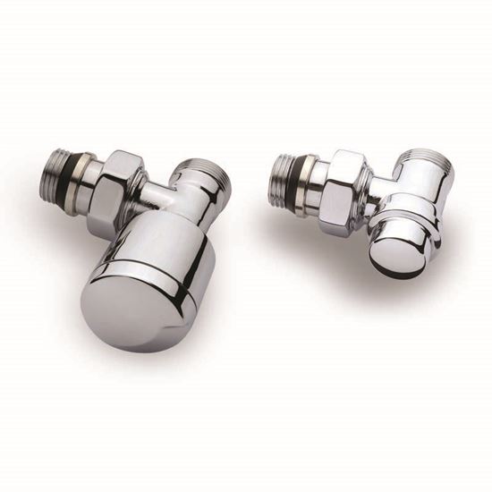 Immagine di KIT TERMOARREDO, IVR, VALVOLA DETENTORE, SQUADRO, RAME/MULTISTRATO, CROMO, 1/2"X24/19 MM