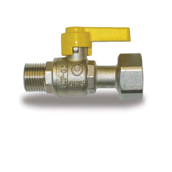 Immagine di RUBINETTO GAS, IVR, DRITTO, CON DADO GIREVOLE, MF 1/2"X3/4"