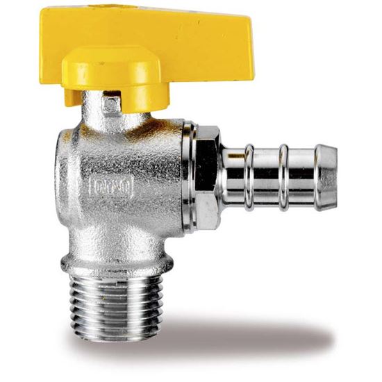 Immagine di RUBINETTO GAS, IVR, SQUADRO, CON PORTAGOMMA, M 1/2"X13 MM, METANO