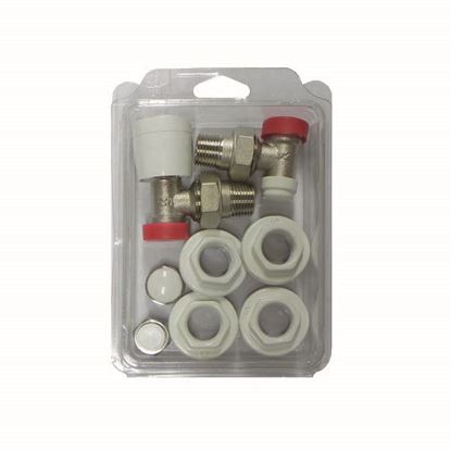 Immagine di KIT MERCURY, IVR, VALVOLA/DETENTORE/TAPPI, MANUALE, SQUADRO, RAME/MULTISTRATO, 1/2"