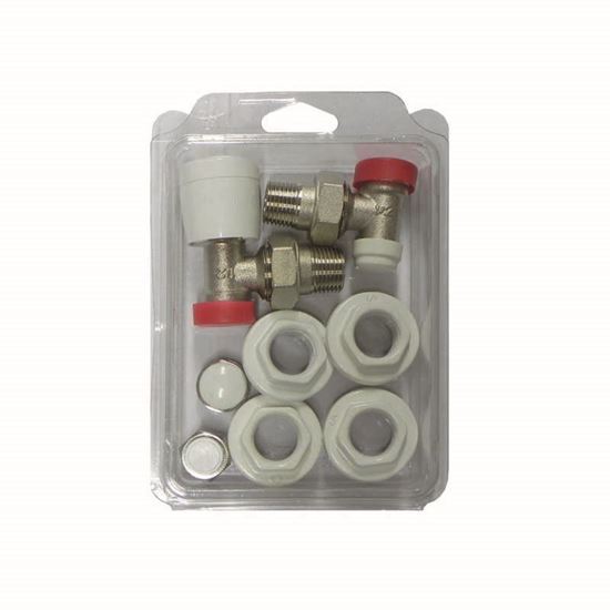 Immagine di KIT MERCURY, IVR, VALVOLA/DETENTORE/TAPPI, MANUALE, SQUADRO, RAME/MULTISTRATO, 1/2"