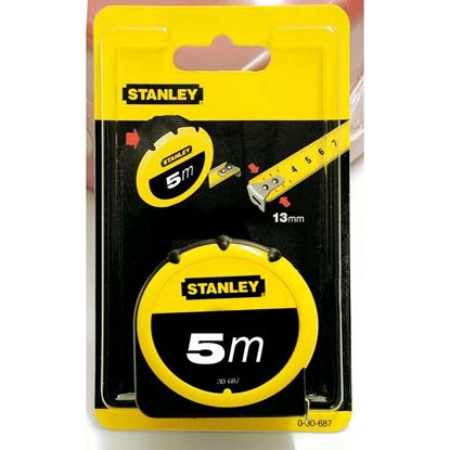 Immagine di FLESSOMETRO STANLEY, CASSA IN ABS ANTIURTO, NASTRO PROFESSIONALE RIVESTITO IN MATERIALE SINT, MM 19X5 MT