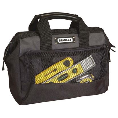 Immagine di BORSA PORTATTREZZI 12,5" STANLEY, IN NYLON 600X600 DEN, 1 TASCA A RETE, 1 TASCA CON CHIUSURA A BOTTONE, 30X25X13 CM