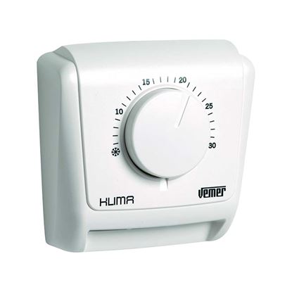 Immagine di TERMOSTATO AMBIENTE KLIMA 2, A MEMBRANA GAS, CON FUNZIONE INVERNO, DA PARETE, COLORE BIANCO