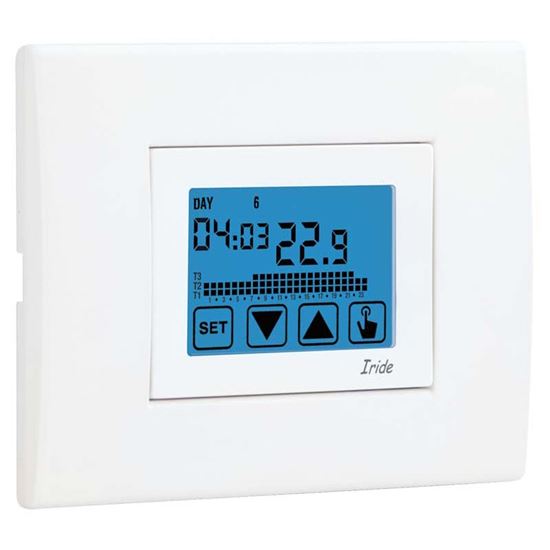 Immagine di CRONOTERMOSTATO TOUCH SCREEN, INCASSO 3 POSTI, A BATTERIA