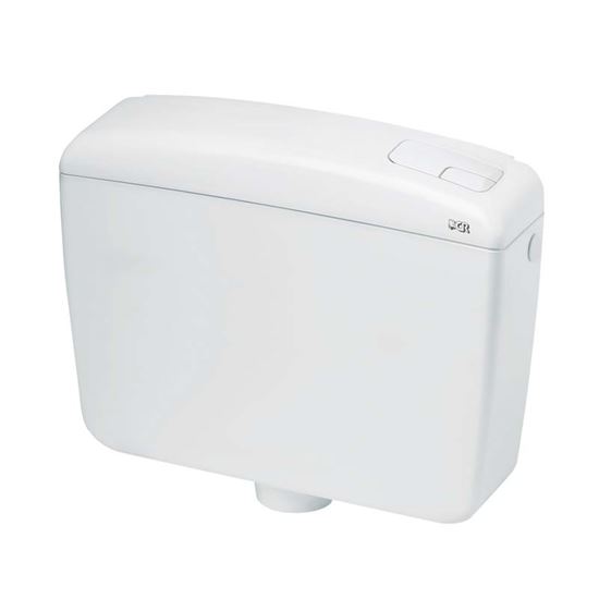 Immagine di CASSETTA A ZAINO CR, PLUS 2, CON DOPPIO SCARICO REGOLABILE A RISPARMIO D'ACQUA, CON RUBINETTO