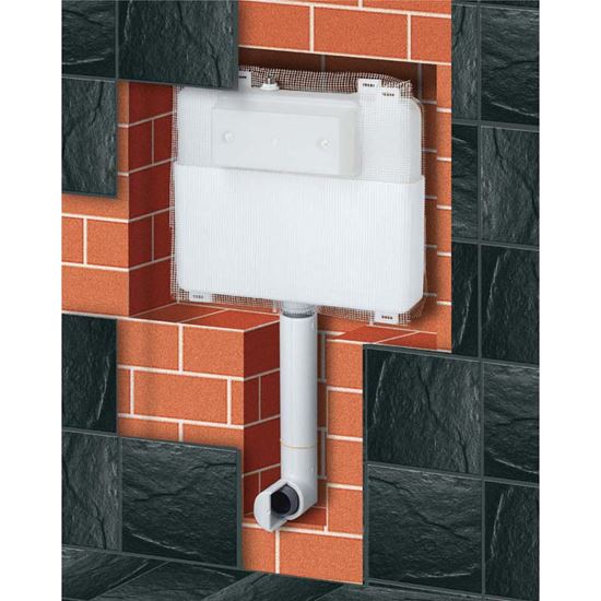 Immagine di CASSETTA AD INCASSO CR FUSION, AZIONAMENTO MECCANICO DOPPIO TASTO, PER INSTALLAZIONE TRADIZIONALE IN MURATURA