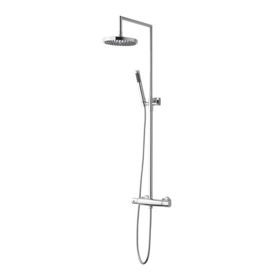 Immagine di COLONNA DOCCIA TELESCOPICA, CON TERMOSTATICO 2 USCITE, SOFFIONE Ø 20 CM, FLESSIBILE 150 CM, DOCCIA 1 GETTO