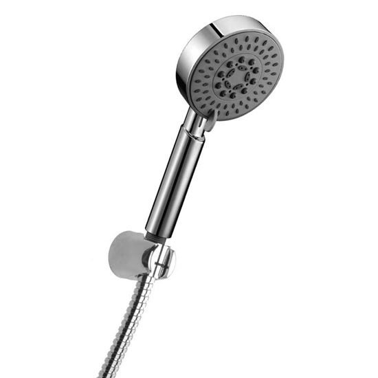 Immagine di DOCCIA, 3 GETTI, IN ABS, FLESSIBILE 150 CM, INOX CROMATO DOPPIA AGGRAFFATURA, SUPPORTO DOCCIA SNODATO