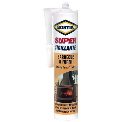 Immagine di SUPER SIGILLANTE BARBECUE & FORNI, MASTICE REFRATTARIO, RESISTENTE FINO A 1250°, 530 GR