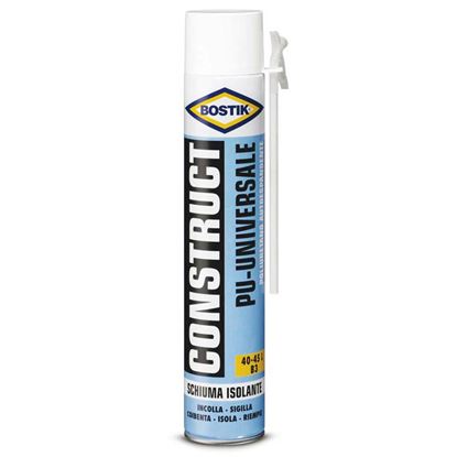 Immagine di SCHIUMA ISOLANTE BOSTIK CONSTRUCT PU UNIVERSALE, MANUALE, SIGILLA E RIEMPIE GIUNTI E FESSURE, VERNICIABILE, 0,75 LT