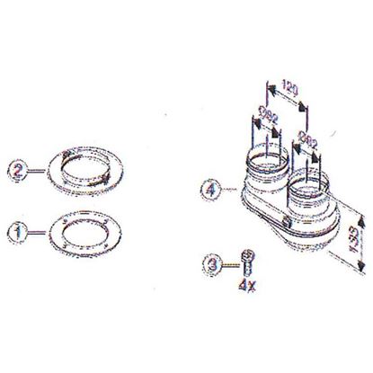 Immagine di SDOPPIATORE JUNKERS, DA Ø 60/100 MM A Ø 80/80 MM, CON PRESE DI ANALISI COMBUSTIONE