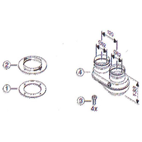Immagine di SDOPPIATORE JUNKERS, DA Ø 60/100 MM A Ø 80/80 MM, CON PRESE DI ANALISI COMBUSTIONE
