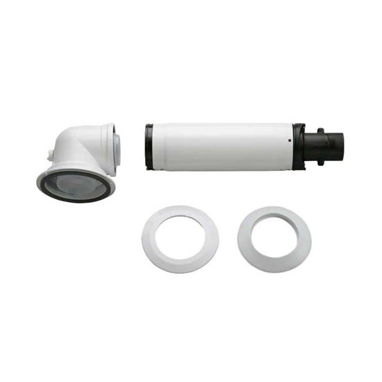 Immagine di KIT COASSIALE PER CONDENSAZIONE BOSCH, AZB 916/FC-SET60-C13X, Ø 60/100 MM, CON PRESE DI ANALISI COMBUSTIONE, TERMINALE A PARETE 