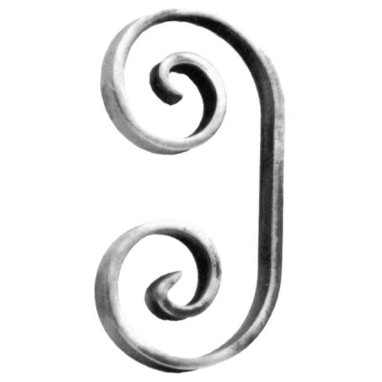 Immagine di RICCIO A C IN FERRO, SEZIONE 14X6 MM, 180X90 MM