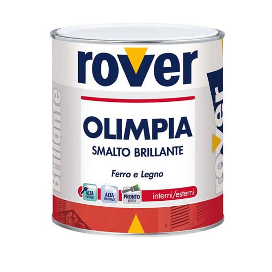 Immagine di SMALTO BRILLANTE ROVER, OLIMPIA, PER ESTERNO ED INTERNO, 0,675 LT, FERRO E LEGNO