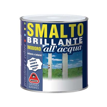 Immagine di SMALTO BRILLANTE ALL'ACQUA BOERO, 0,75 LT, COLORE GRIGIO FUMO