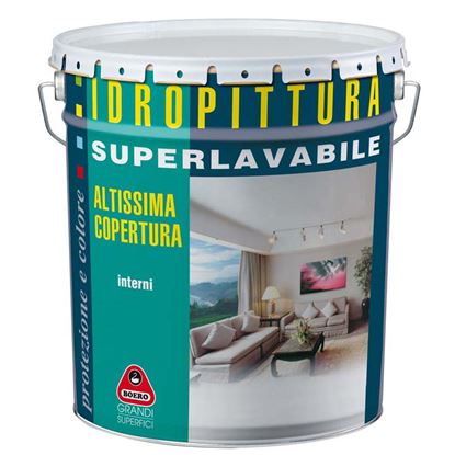 Immagine di IDROPITTURA BOERO, SUPERLAVABILE, COLORE BIANCO, 4 LT