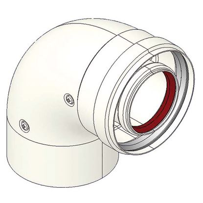 Immagine di CURVA COASSIALE 90°, MF Ø 60/100 MM, GUARNIZIONE