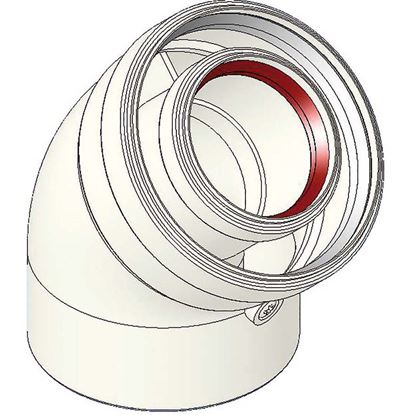 Immagine di CURVA COASSIALE 45°, MF Ø 60/100 MM, GUARNIZIONE