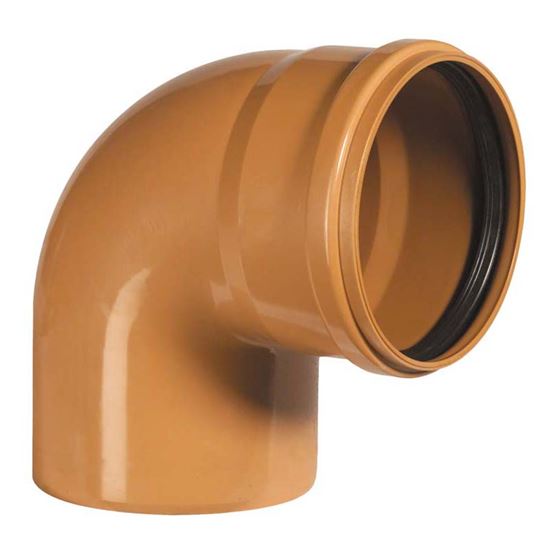 Immagine di CURVA 90° PVC, PER FOGNATURE E SCARICHI INTERRATI, SN 4, EN 1401, Ø125 MM, SPESSORE 3,2 MM